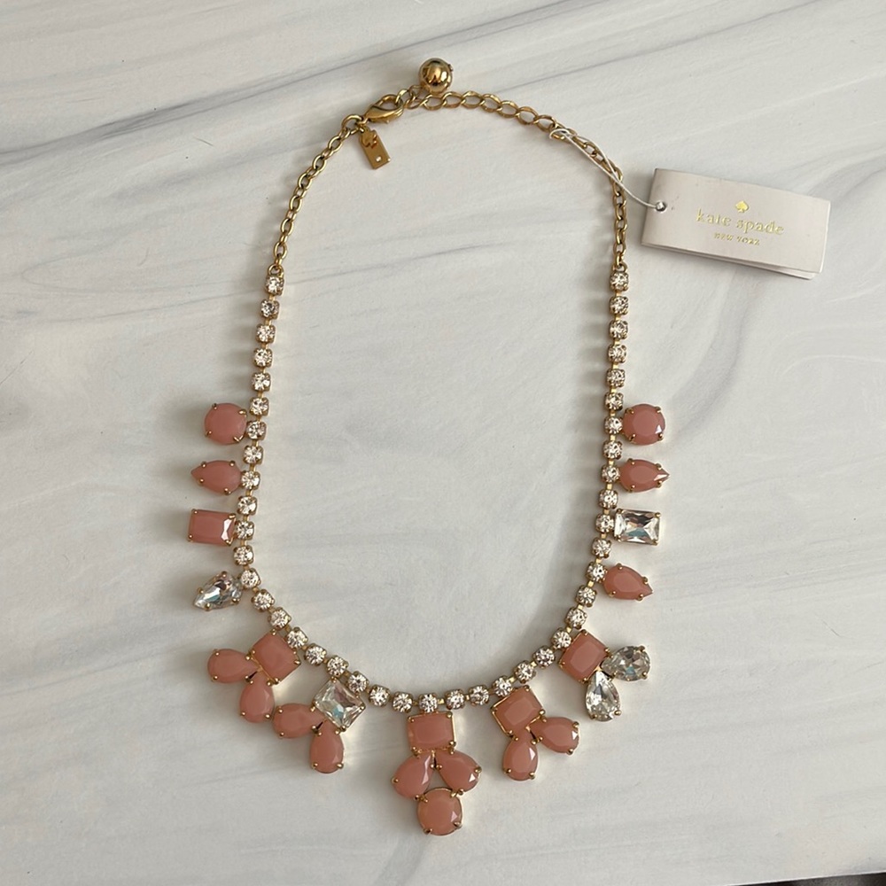 Kate Spade pink Secret Garden statement necklace